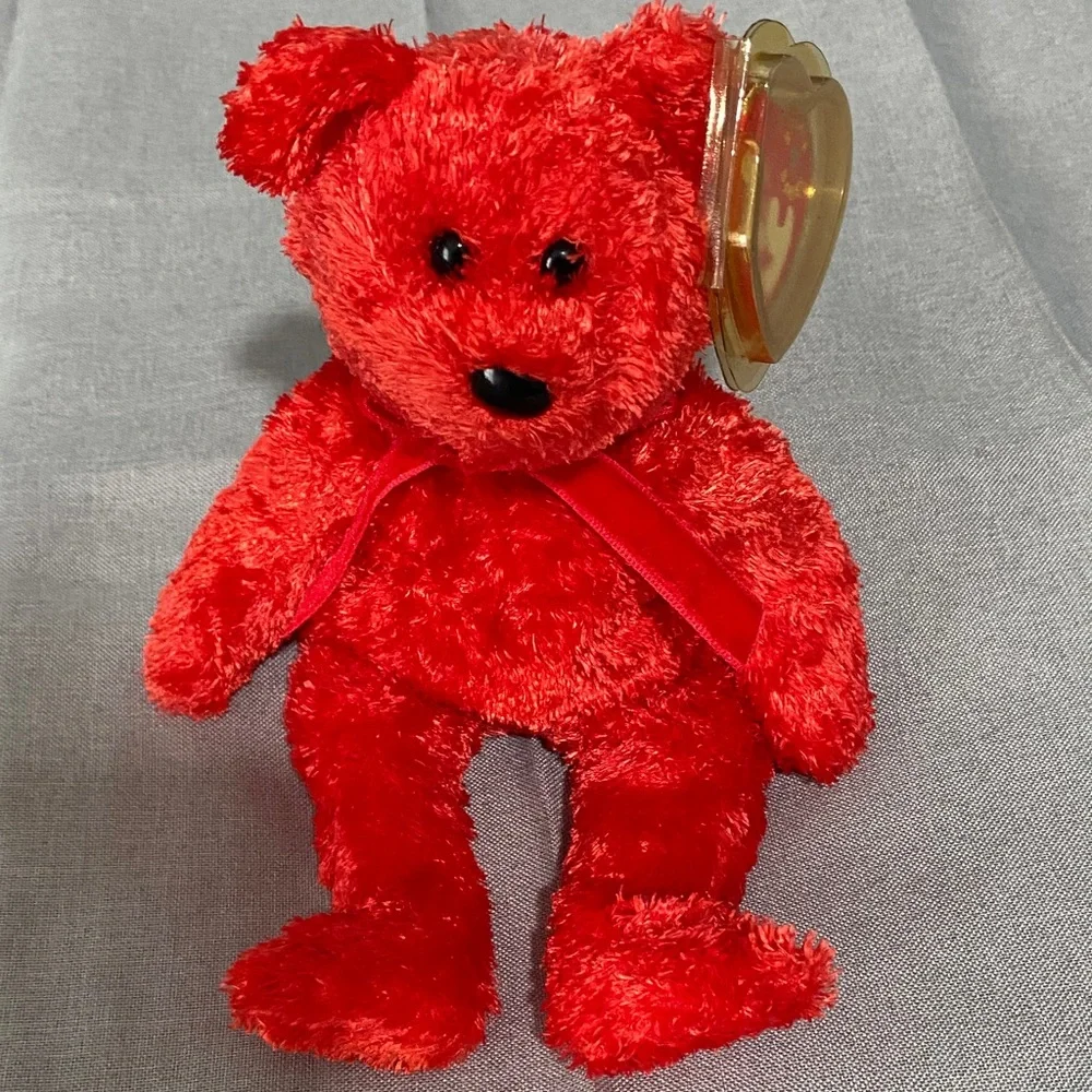 2001 Ty Beanie Baby Cizzle The Vibrant Red Bear Teddy Bear